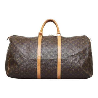 LOUIS VUITTON Monogram Keepall 60 Boston Bag M41422 Brown PVC Leather Ladies