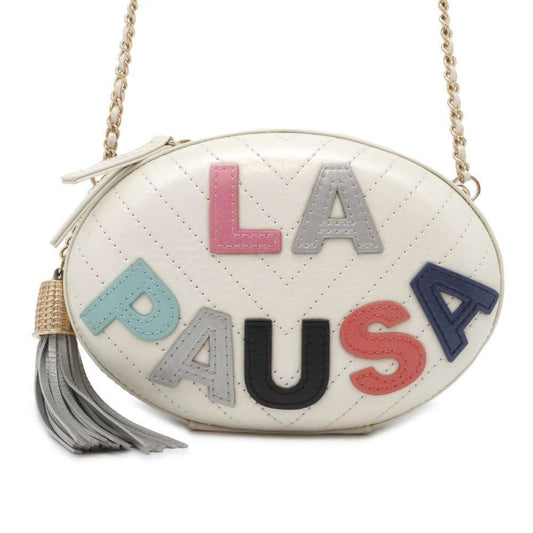 Chanel Chain Shoulder Bag La Pausa V-Stitch Leather CHANEL White Tassel LA PAUSA