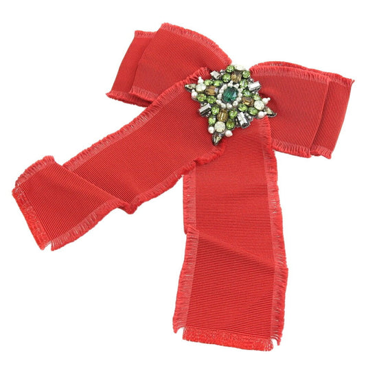 Gucci grosgrain brooch bow ribbon type red 460828I96528096 rhinestone bee