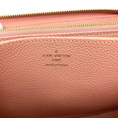 LOUIS VUITTON Zippy Wallet M81645 Leather Implant Rose Trianon Claim Gold Hardware Round Zipper Long Women's