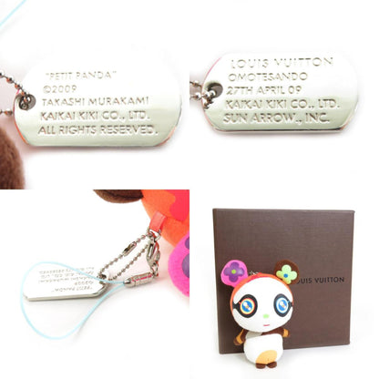 LOUIS VUITTON Charm Keychain Petit Panda Polyester Multicolor Silver Unisex e55783a
