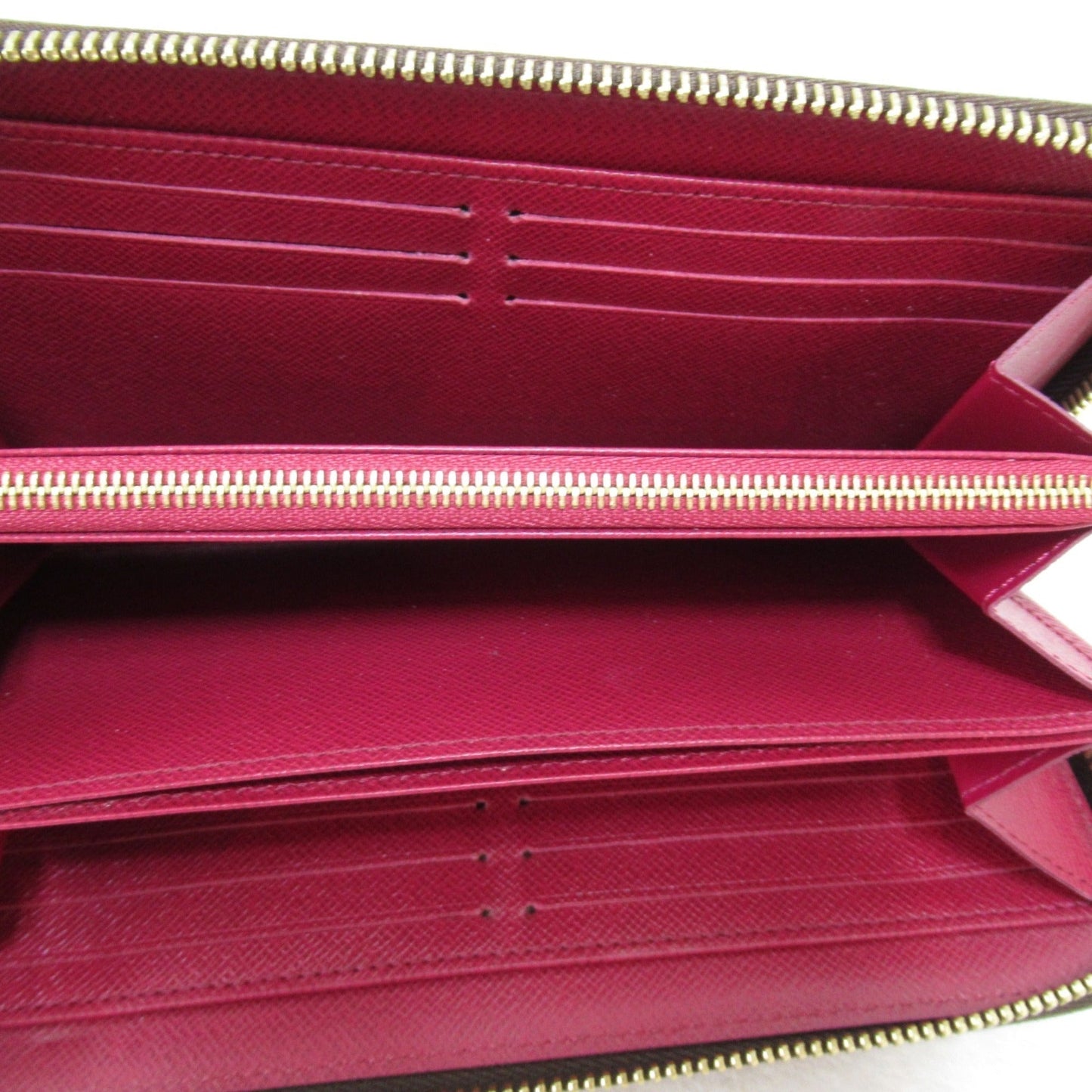 LOUIS VUITTON Zippy wallet purse Brown Pink Fuschia Monogram PVC coated canvas M41895