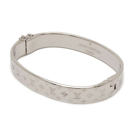 LOUIS VUITTON Cuff Nanogram Bangle Bracelet #S S Size Metal Silver Color M00249