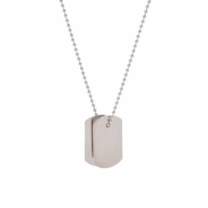 Gucci 2P diamond dock tag unisex K18WG necklace