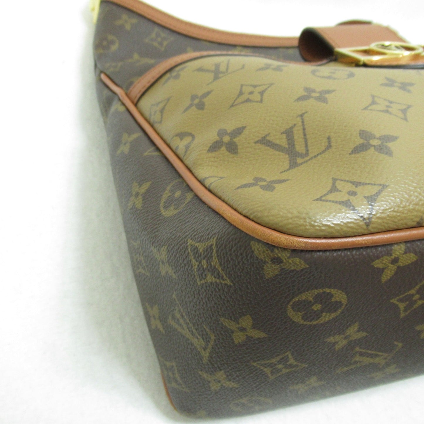 LOUIS VUITTON Hobo Dauphine MM Shoulder Bag Brown Black Monogram Reverse PVC coated canvas M45195