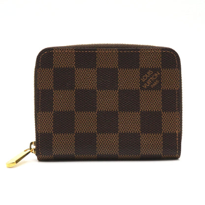 LOUIS VUITTON Zippy coin purse Brown Ebene Damier PVC coated canvas N63070