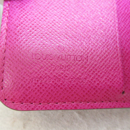 LOUIS VUITTON Compact Zip Round Wallet Brown Fuschia PVC coated canvas M95188
