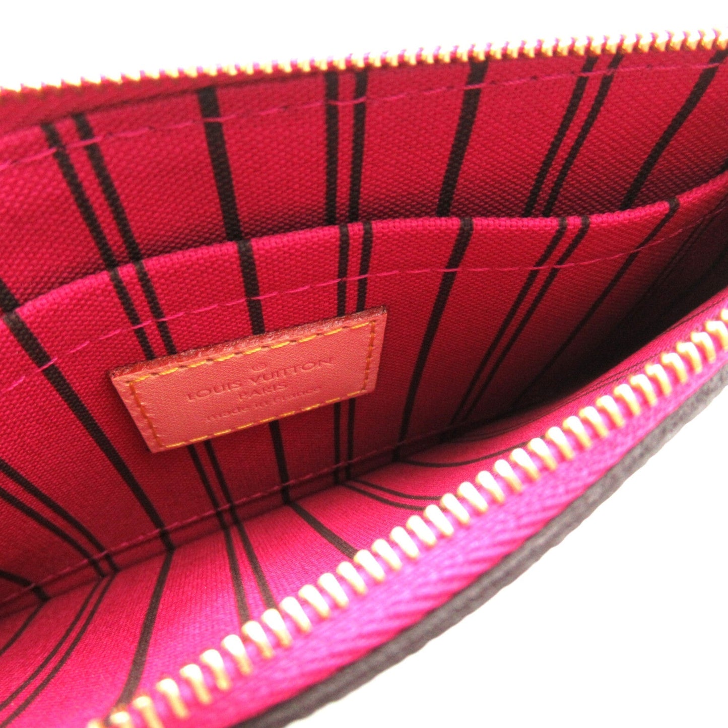 LOUIS VUITTON Never full PM Brown Fuchsia Monogram PVC coated canvas M41245