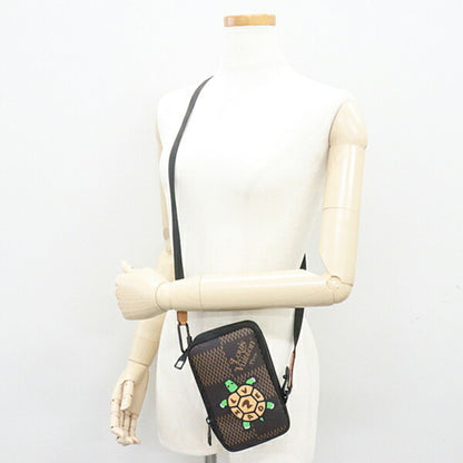Louis Vuitton Double Phone Pouch NIGO Collaboration Damier Ebene Giant N40377 Brown/Black/Multicolor Tortoise Shoulder Bag Wallet Crossbody