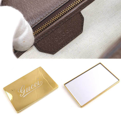 Gucci Bamboo 1947 Small Jumbo GG Hand Shoulder Bag Canvas Leather Camel Ebony 675797