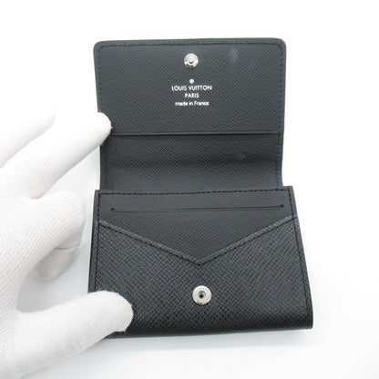 LOUIS VUITTON Anvelop Carte de Visit NM Black Black Taiga leather M64595