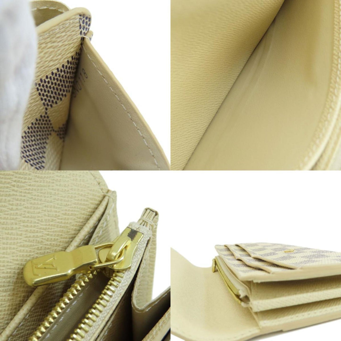 LOUIS VUITTON N63208 Portefeuille Sarah Damier Azur Long Wallet Canvas Women's