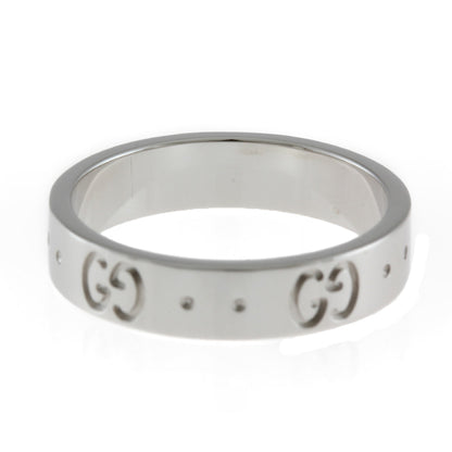 Gucci Icon Ring No. 9.5 18K K18 White Gold Women's
