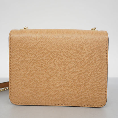 GUCCIAuth  Interlocking G 510304 Women's Leather Shoulder Bag Beige