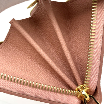 LOUIS VUITTON Zippy Wallet M81645 Leather Implant Rose Trianon Claim Gold Hardware Round Zipper Long Women's