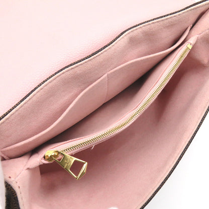 LOUIS VUITTON Brown Pink Magnolia Damier PVC coated canvas leather N44244