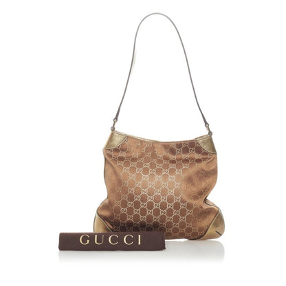 Gucci Shima One Shoulder Bag 257296 Gold Canvas Leather Ladies GUCCI