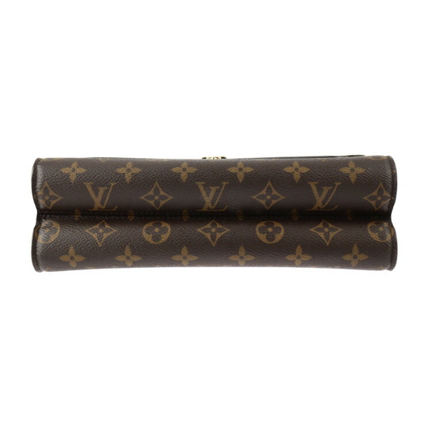 LOUIS VUITTON Victoire Shoulder Bag M41730 Monogram Canvas Calfskin Brown Black Gold Hardware Chain