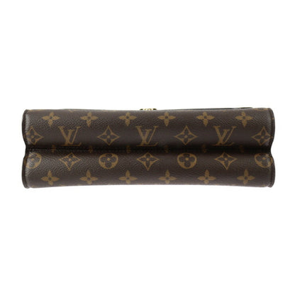 LOUIS VUITTON Victoire Shoulder Bag M41730 Monogram Canvas Calfskin Brown Black Gold Hardware Chain