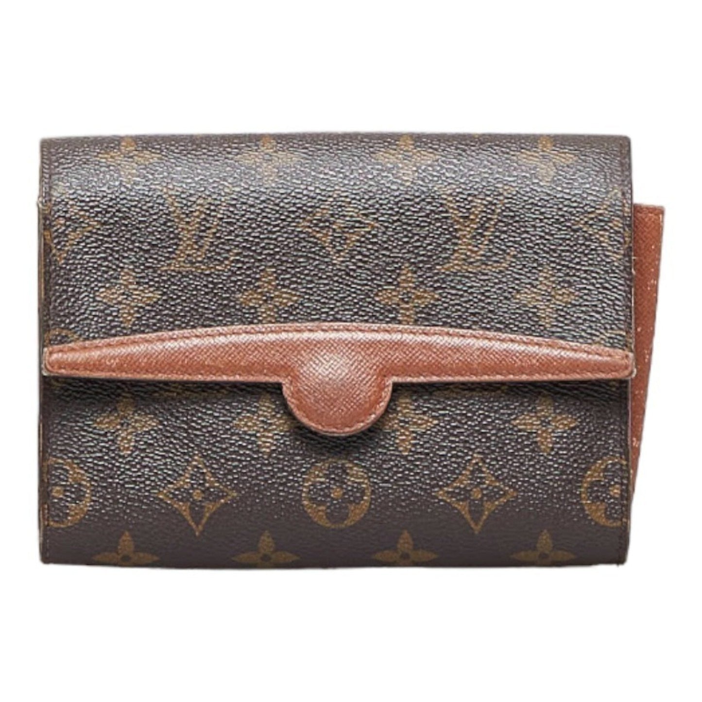LOUIS VUITTON Monogram Arche Pouch Clutch Bag M51975 Brown PVC Leather Ladies