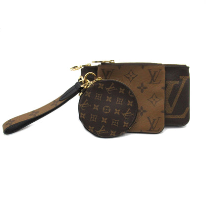 LOUIS VUITTON Pochette trio Brown Monogram / Giant Reverse PVC coated canvas M68756