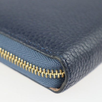 LOUIS VUITTON Portefeuille Comet Long Wallet M68582 Taurillon Leather Blue Marine Gold Metal Fittings L-shaped Zipper Japan Limited Sale