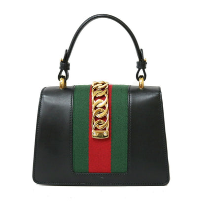 Gucci Sylvie Mini Handbag Shoulder Bag Black Ladies