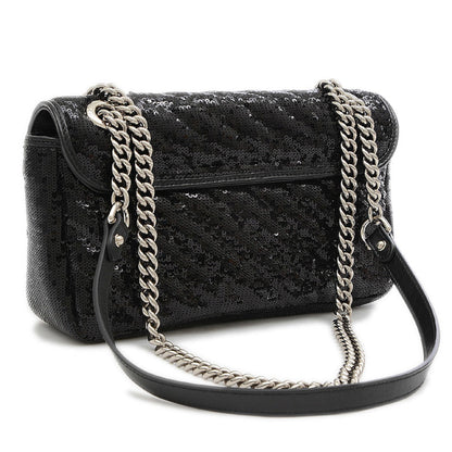 Gucci GG Marmont Small Sequin Shoulder Bag Black 443497
