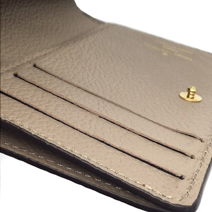 LOUIS VUITTON Monogram Implant Portefeuille Claire M80152 Bifold Wallet Compact Leather Tourtrell Greige Women's