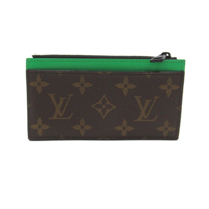 LOUIS VUITTON Coin card holder Brown Green Monogram macassar PVC coated canvas M81627