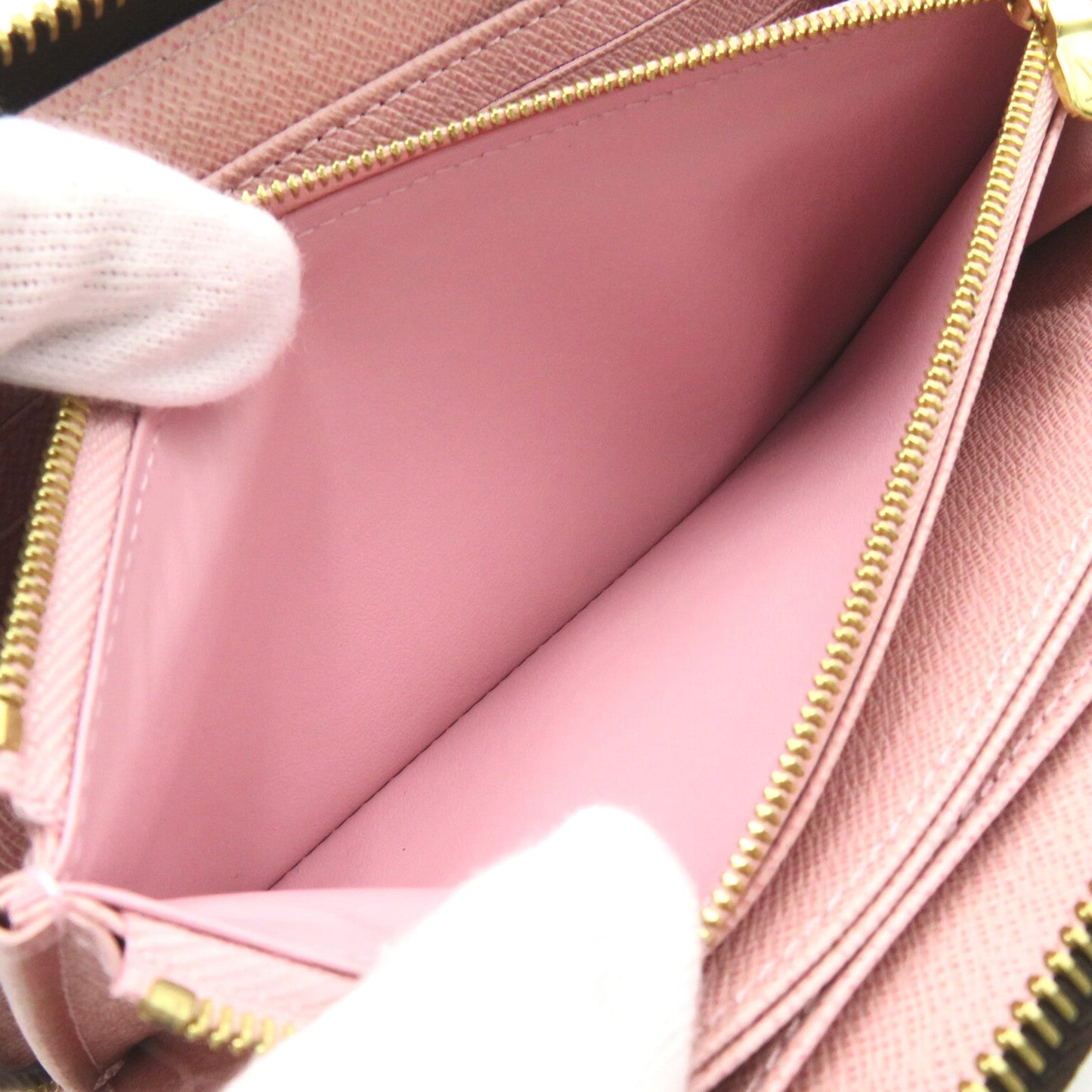 LOUIS VUITTON Zippy wallet Brown Pink Rose valerine Monogram PVC coated canvas M41894
