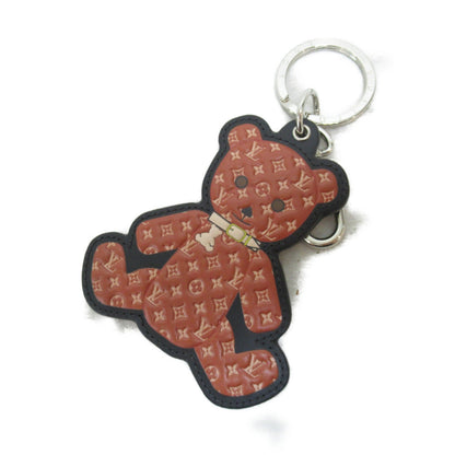 LOUIS VUITTON Portocre Christmas Keychain Brown leather MO0342