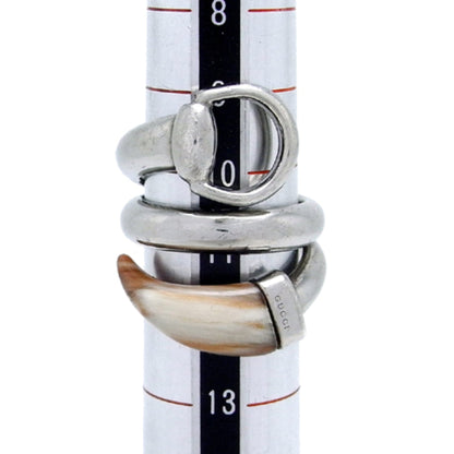 Gucci Horsebit Horn Lady's Ring Silver 925