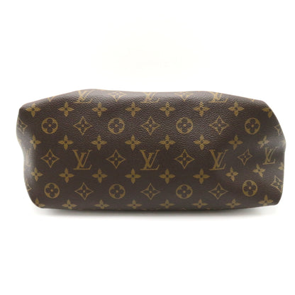 LOUIS VUITTON Flower zip tote MM Brown Red Bordeaux Monogram PVC coated canvas leather M44348