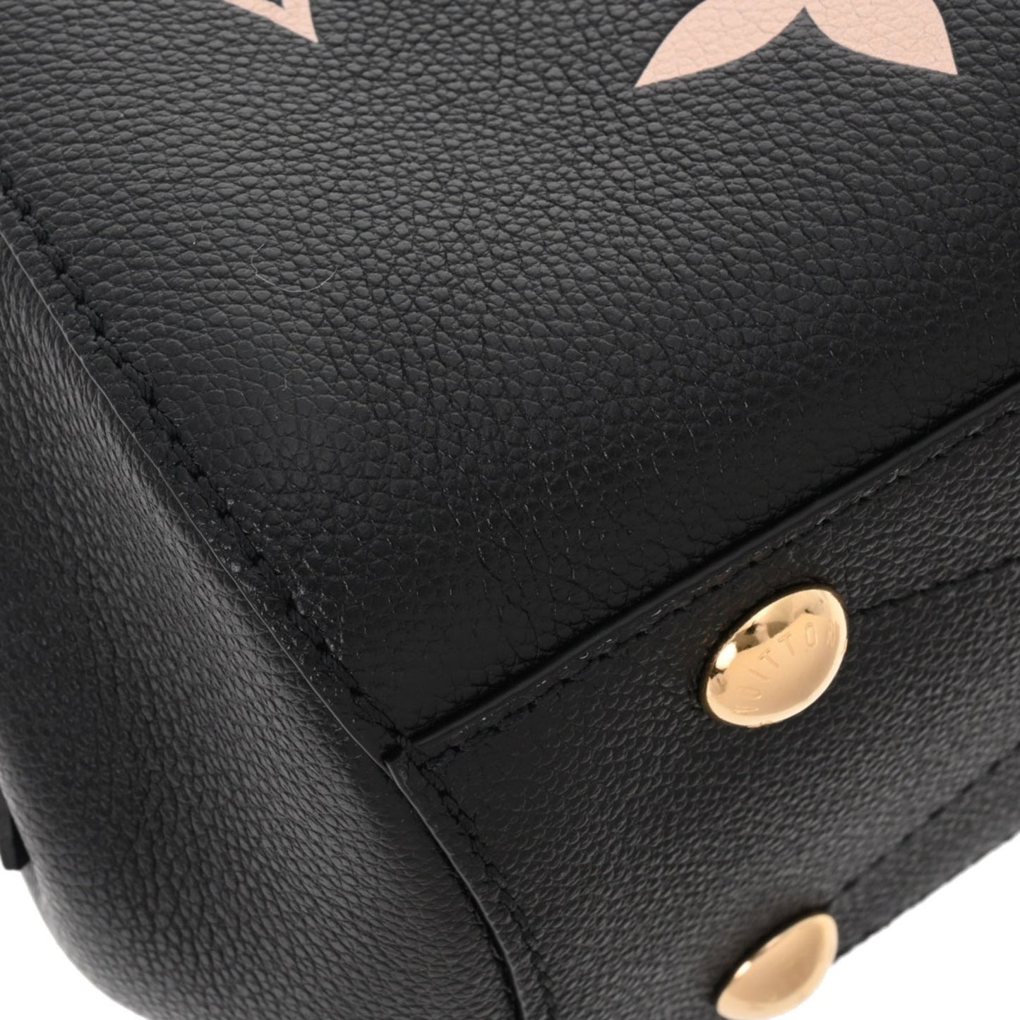 LOUIS VUITTON Monogram Emplant Montaigne BB Noir Beige M45489 Women's Bag