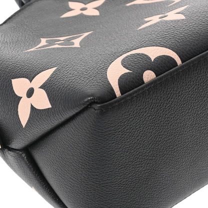 LOUIS VUITTON Monogram Implant Petit Palais PM Black Beige M58913 Women's Leather Bag