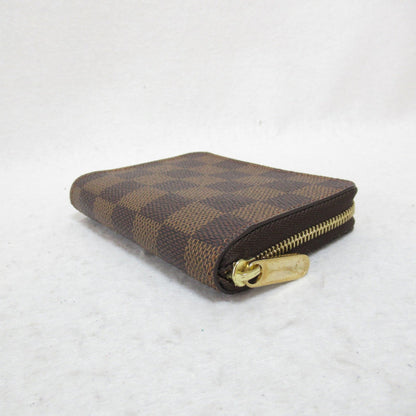 LOUIS VUITTON Zippy coin purse Brown Ebene Damier PVC coated canvas N63070