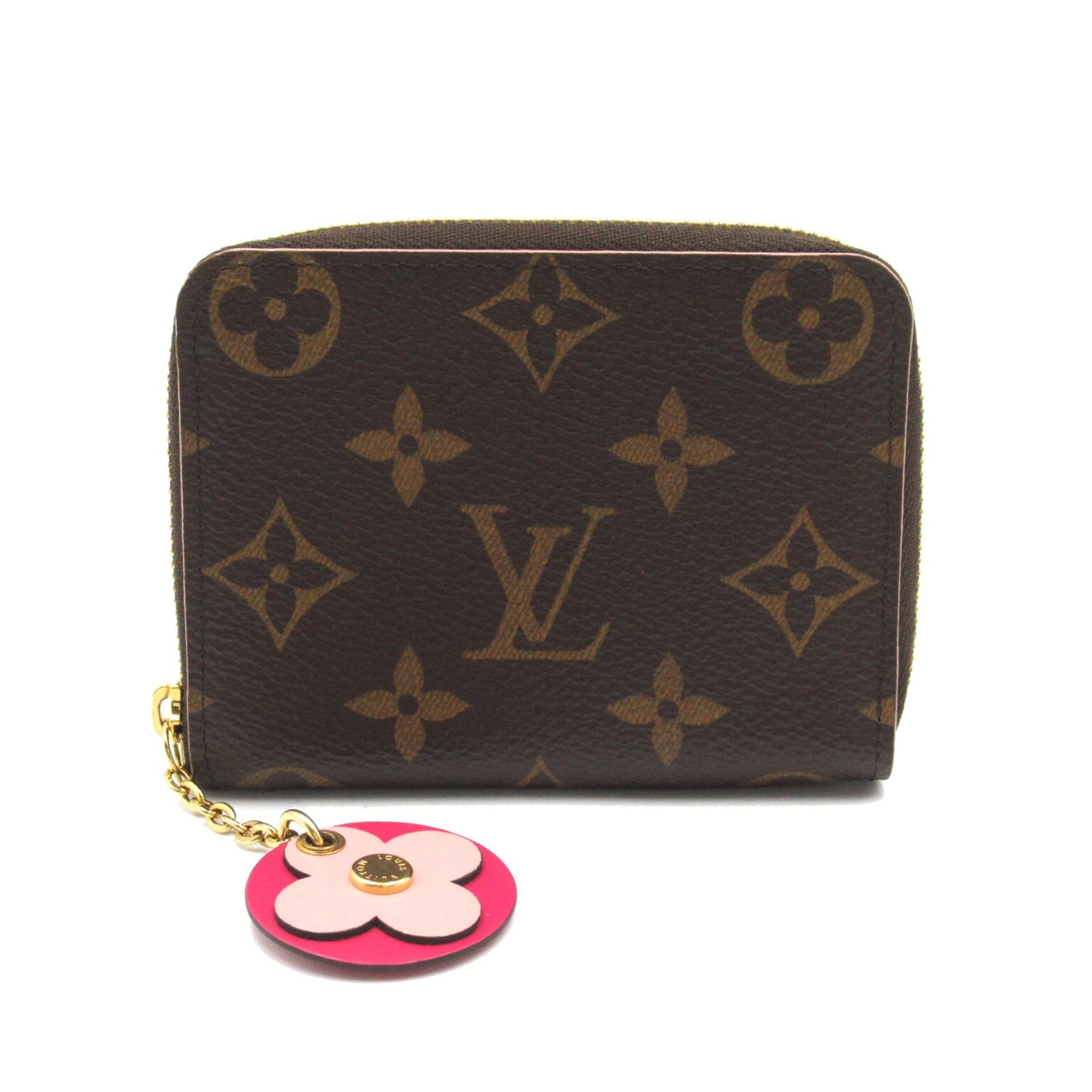 LOUIS VUITTON Zippy Coin Purse Blooming Flower Brown Pink Hot pink Monogram PVC coated canvas M68332