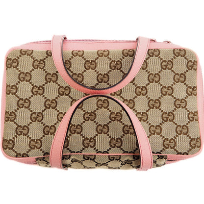 Gucci GG Canvas Vanity Bag Beige x Pink 124540 Ladies Handbag
