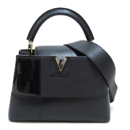LOUIS VUITTON CapucineBB2way Shoulder Bag Black enamel Taurillon Clemence leather/snake M59269