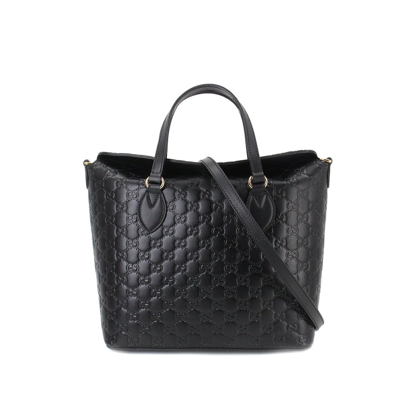 Gucci Guccisima 2way tote shoulder bag leather black 428226 Guccissima Bag