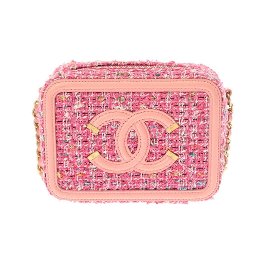 CHANEL Chanel CC Figley Chain Shoulder Pink A84452 Women's Tweed Bag