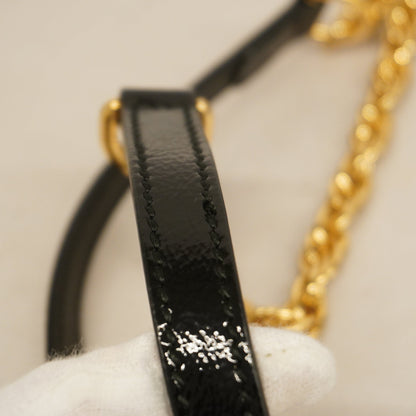Gucci shoulder bag sherry 550618 suede black gold metal