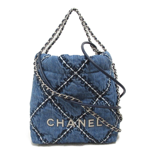 CHANEL CHANEL22 Mi Handbag 2way Shoulder Bag Denim Women's Blue AS3980 B15833 NW287