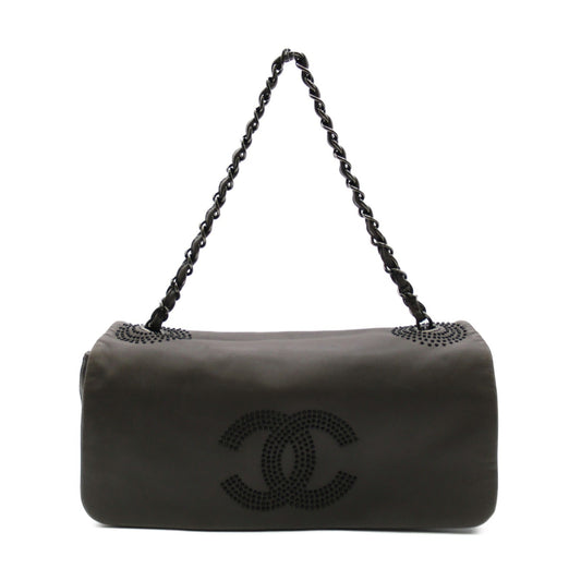 CHANEL ChainShoulder Bag Gray Lambskin (sheep leather)