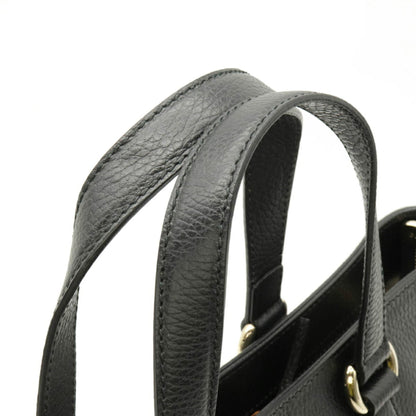Gucci bamboo tote bag handbag shoulder leather black 449642