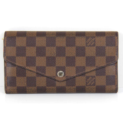 LOUIS VUITTON Portefeuille Sara N63209 Long Wallet Damier Canvas Women's