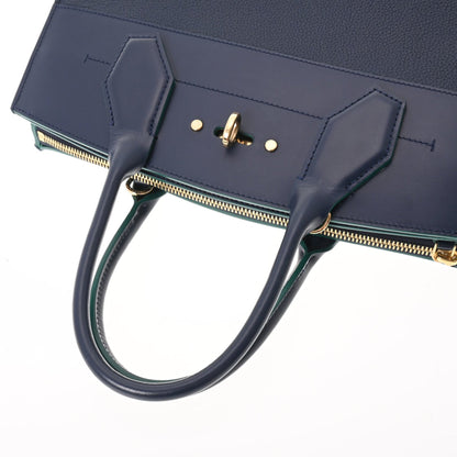 LOUIS VUITTON City Steamer MM Navy/Green Women's Leather Bag