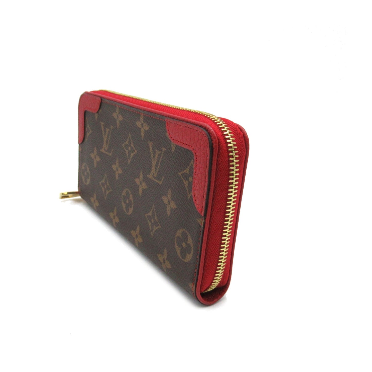 LOUIS VUITTON Zippy wallet Brown Red Cerise Monogram PVC coated canvas leather M61854