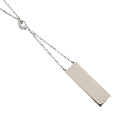 Gucci logo plate necklace K18WG melee diamond